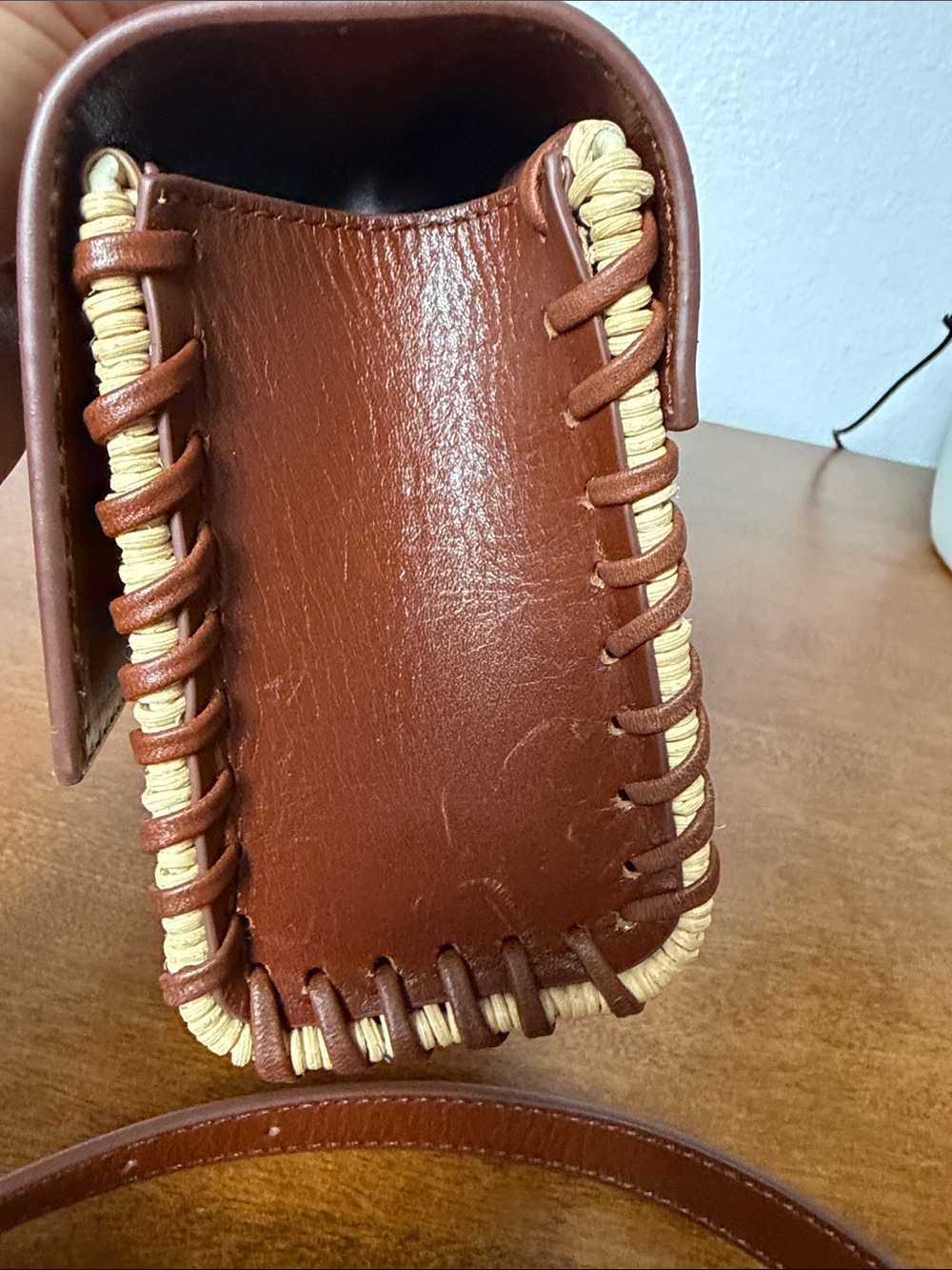 J.Crew Small Wicker & Leather Crossbody Bag - Picture 10 of 11
